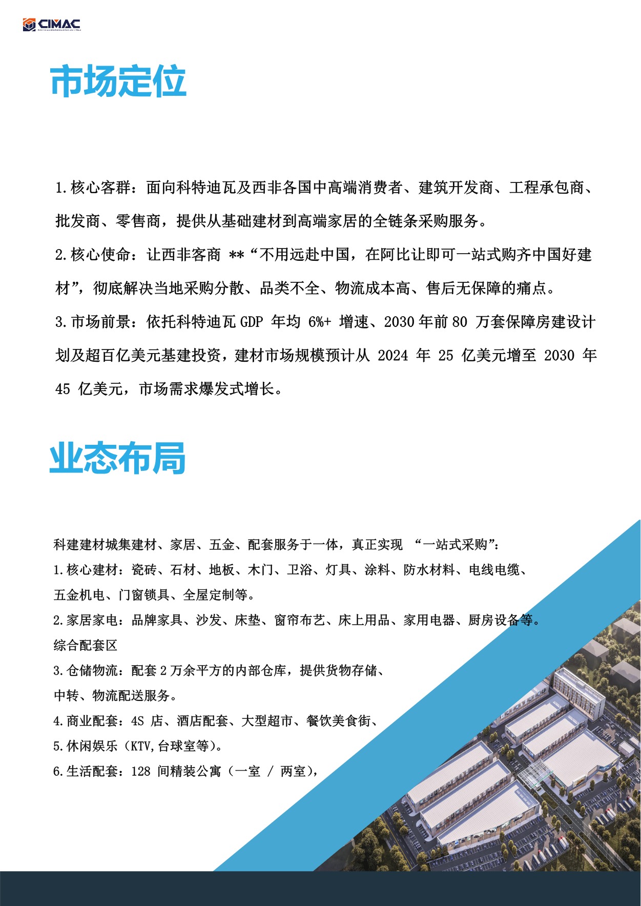 宣传手册第 3 页：市场定位与业态布局